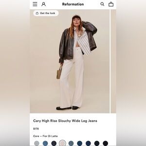 Reformation Cary High Rise Wide Leg Jean Size 25 Fior Di Latte